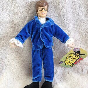 Austin Powers Figure Plush Doll Vinyl Head 9” Blue Velvet Suit with Tags 1999